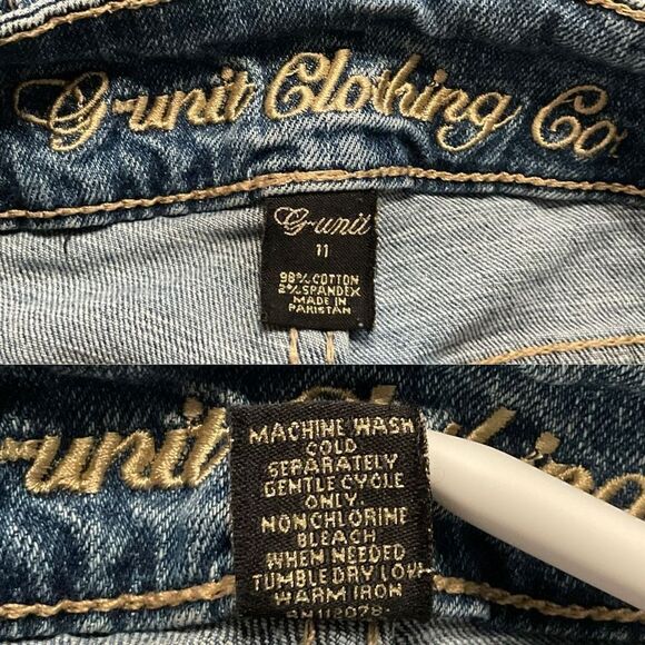 G-Unit Y2K Blue Gold Accent Bootcut Denim Jeans 11 - Picture 9 of 10